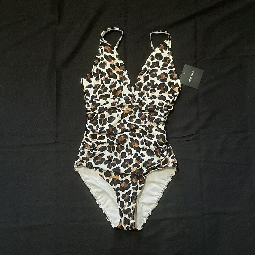 Ellen Tracy Animal Print One Piece Swimsuit